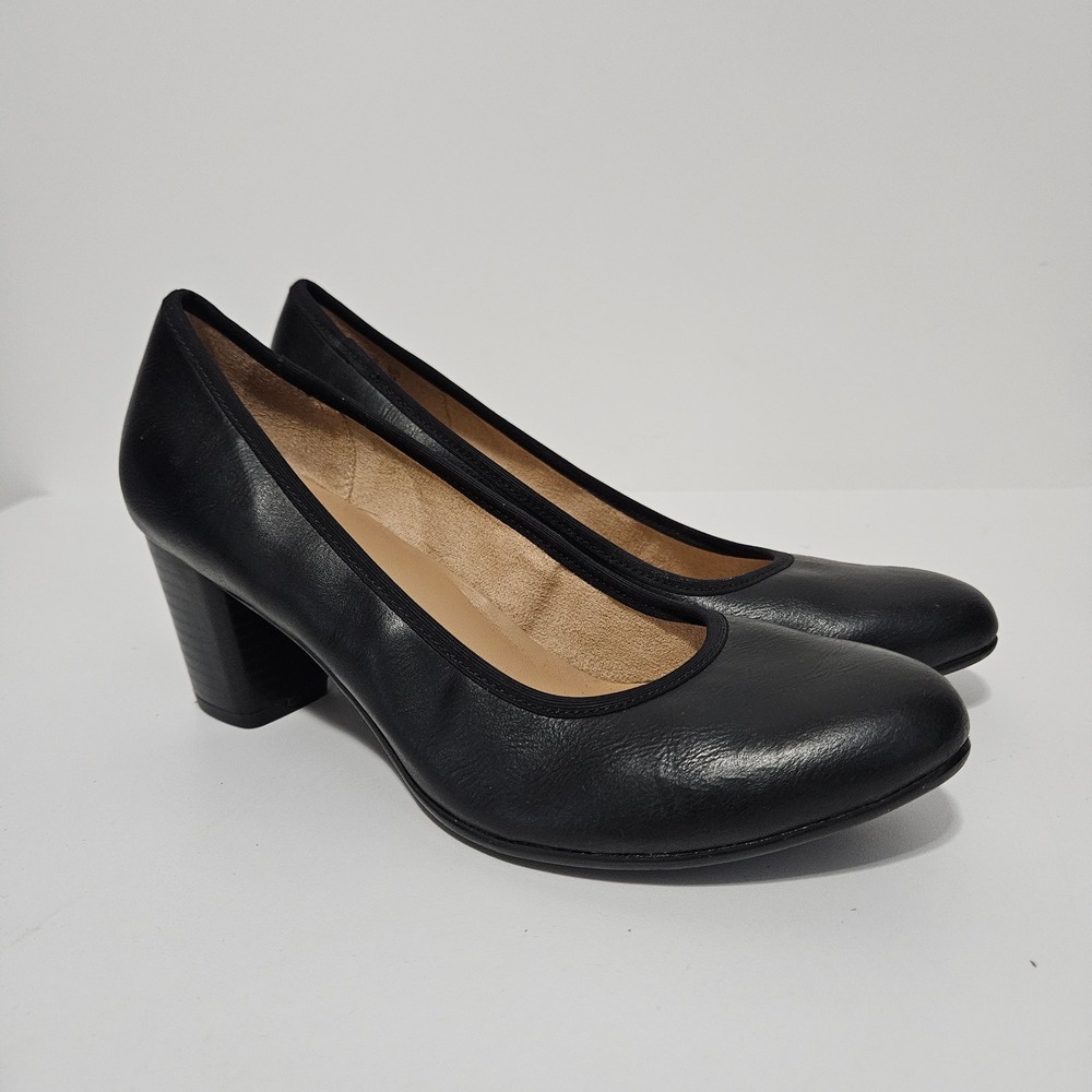 Naturalizer Naomi Round Toe Block Heel Pumps Women 7M Minimalist Comfort Office